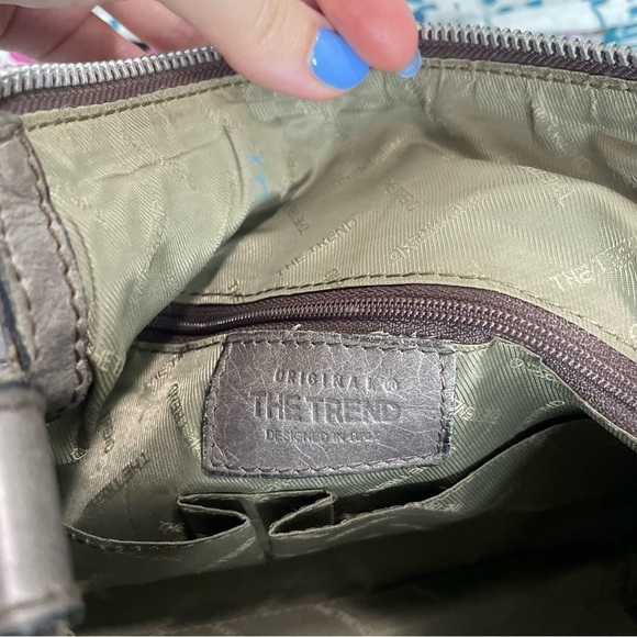 The Trend Vintage Grey Leather Classic Crossbody Purse Bag - Picture 4 of 8